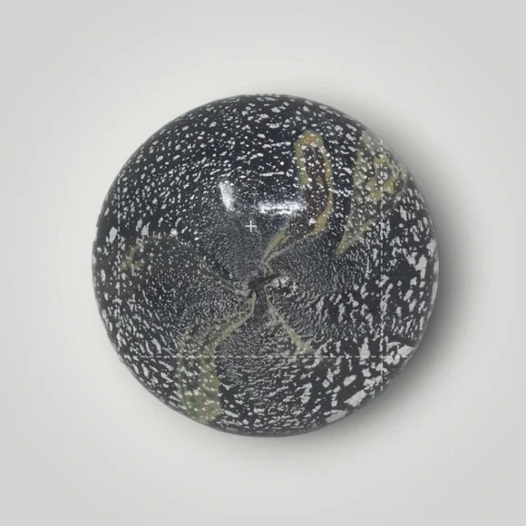 Vtg Rare Mushroom 1920-30 Murano Glass Silver Leaf Hand Blown Small Paperweight - Picture 6 of 6